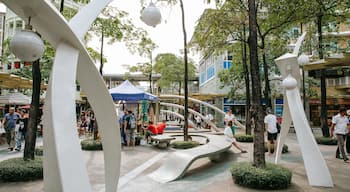Bonifacio Global City which includes outdoor art and street scenes