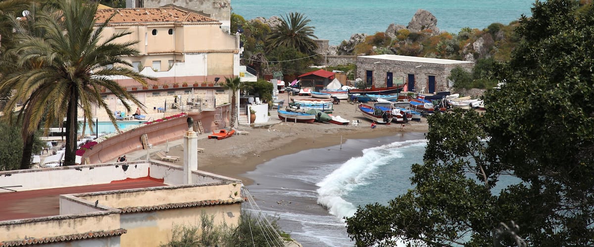 Beautiful beaches of Isola Bella Taormina