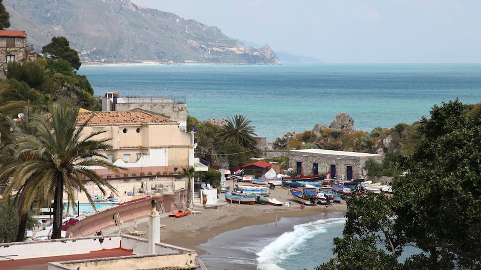 Beautiful beaches of Isola Bella Taormina