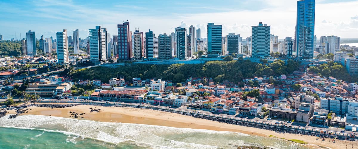 Vista Aerea de Natal no Rio Grande do Norte bairro Petrópolis