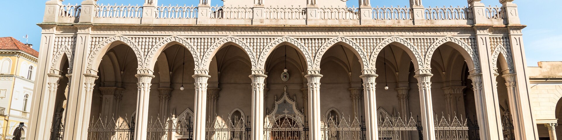 Facade of Santo Stefano Cathedral in Piazza Duomo in the historical center of Biella