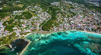 Aerial view of the south coast near Sainte-Anne, Grande-Terre, Guadeloupe, Lesser Antilles, Caribbean.