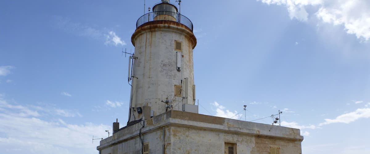 Giordan Lighthouse (Ta’ Gurdan Lighthouse) close to Ghasri in Malta on island Gozo