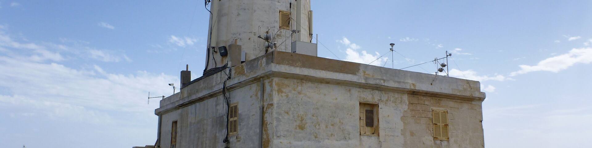 Giordan Lighthouse (Ta’ Gurdan Lighthouse) close to Ghasri in Malta on island Gozo