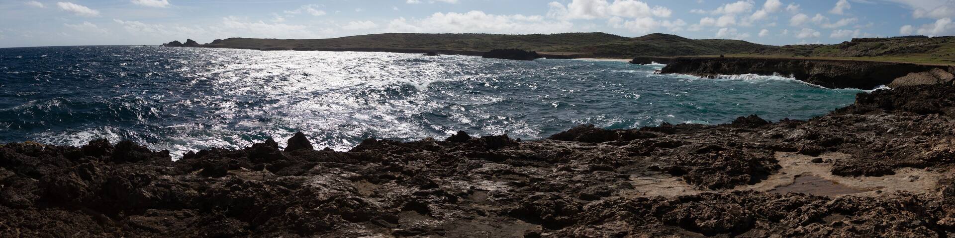 Aruba's Natural Bridge and the coastline around it