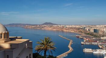 Panoramic view of Oran, Algeria, with the Santa Cruz chapel in the foreground.