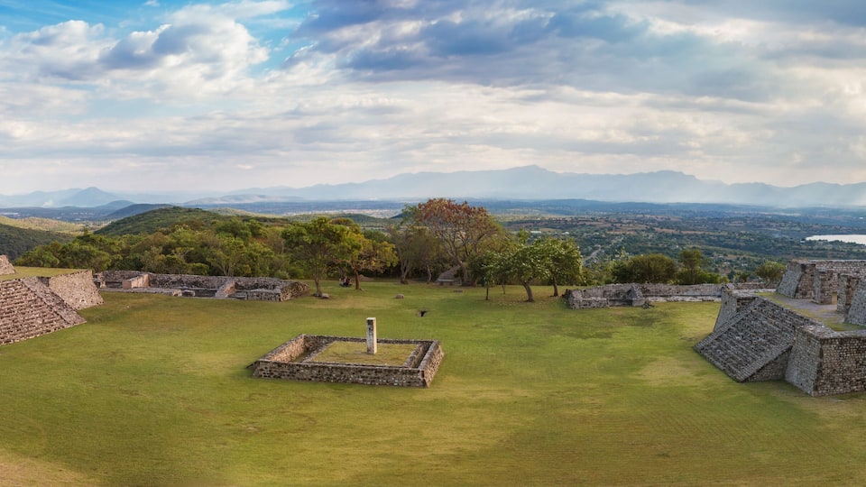 Pre-Columbian archaeological site of Xochicalco in Mexico