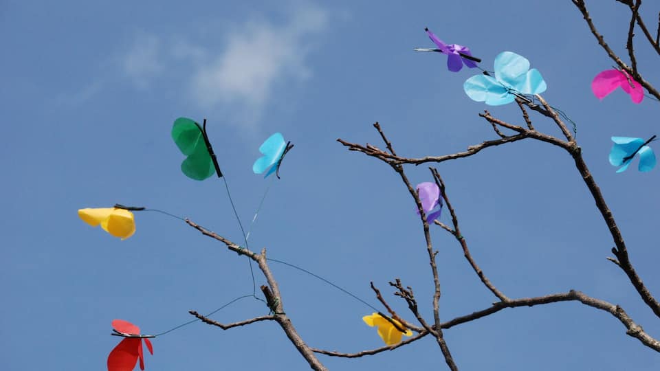 Plan Piéton (Brest) - Papillons à base de toile de voile recyclée