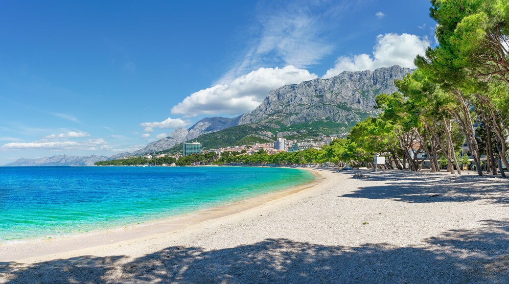 Landscape with Makarska Beach, dalmatian coast, Croatia