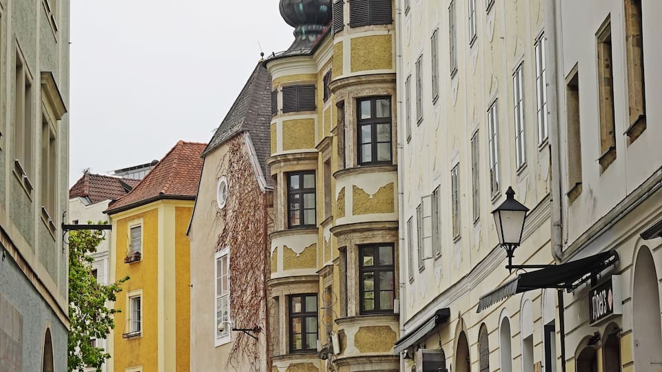 Old town streets in Linz, Austria