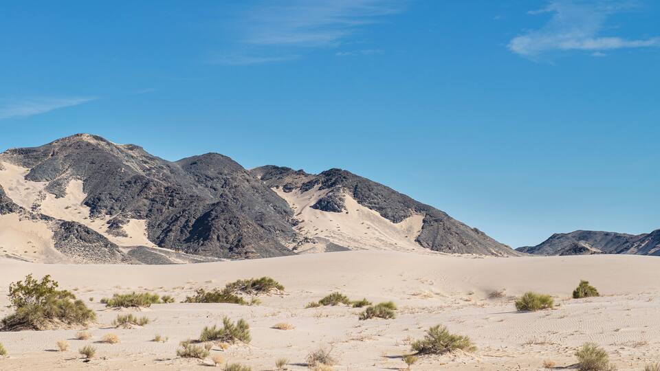 Dunes on the desert of Baja California, near the San Felipe Bay. Mexicali Baja Califronia.