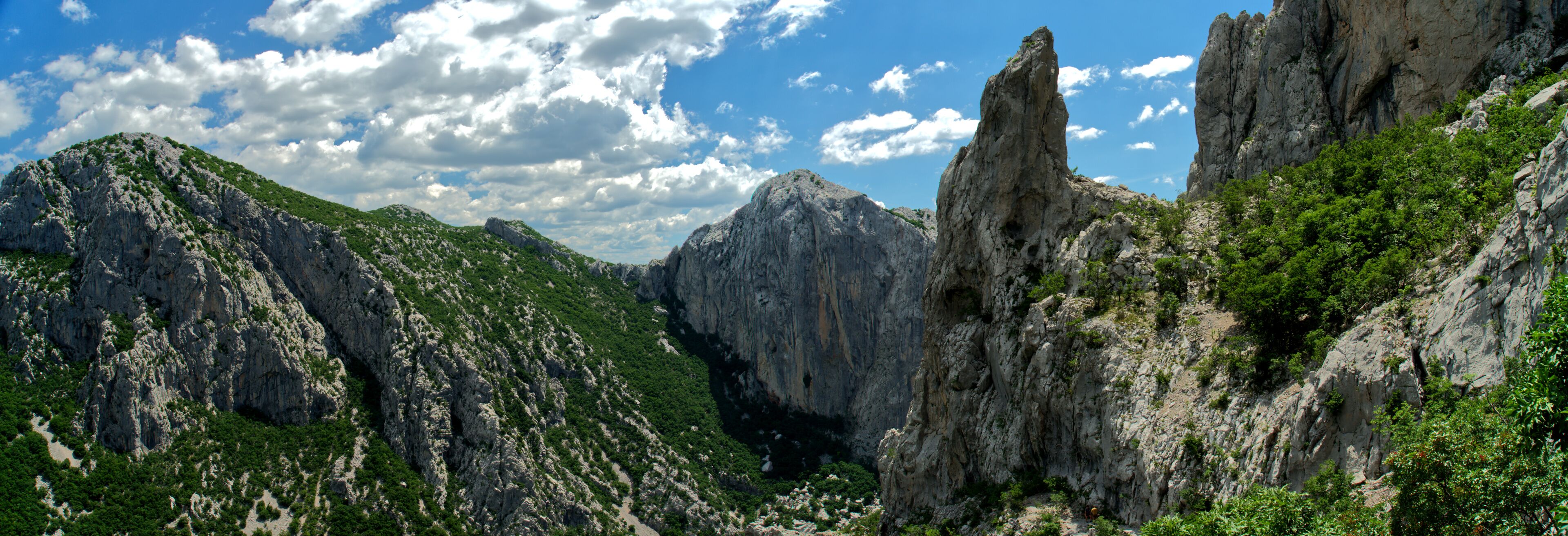 Croatia Paklenica National Park extra wide panorama in Croatia, Europe