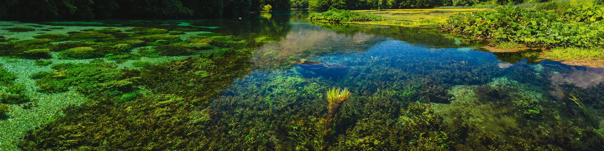 Blue Eye spring and river in Albania, Saranda area.