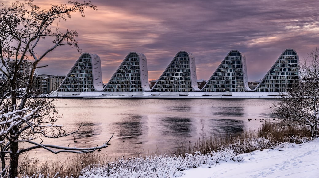 The Wave residential apartments at the fjord in Vejle, Denmark
