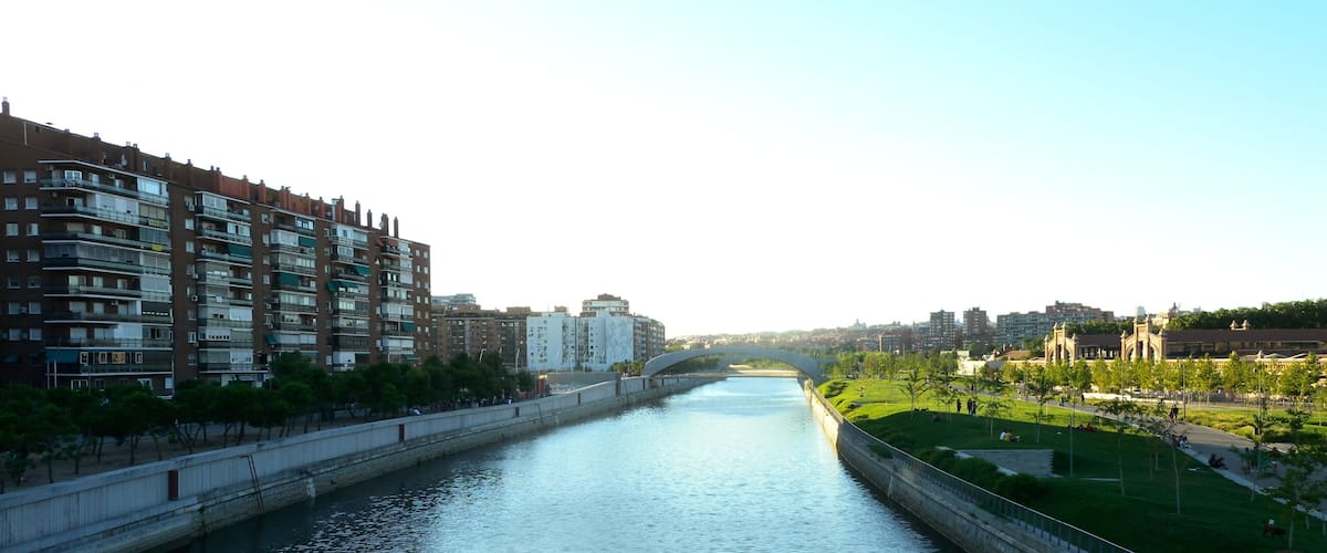 Manzanares river in Madrid.