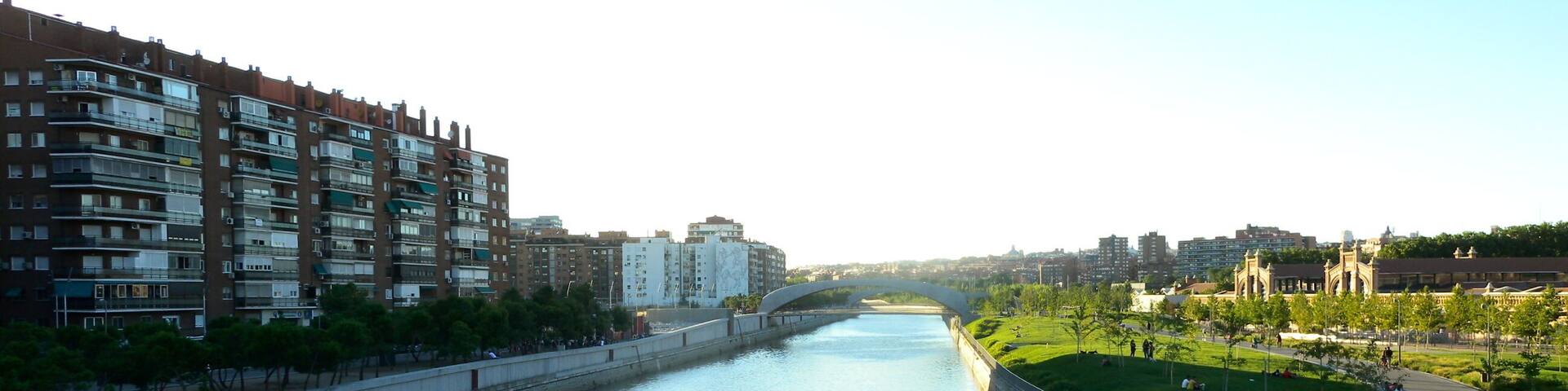 Manzanares river in Madrid.