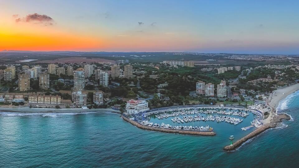 Aerial view of Campoamor in the province of Alicante, Spain