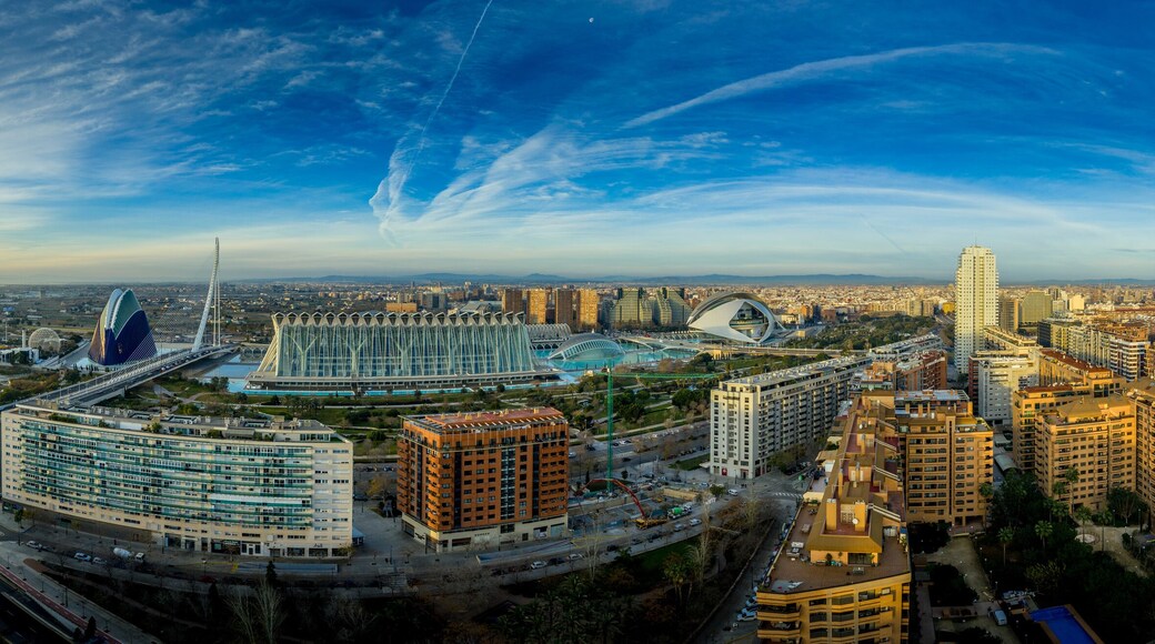 Valencia early panorama in Spain