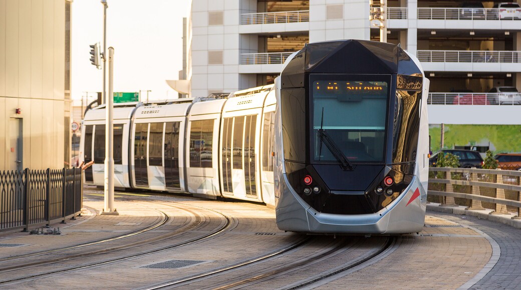 New modern tram in Dubai, UAE
