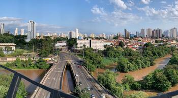 Landscape of the city of Piracicaba with its famous river.