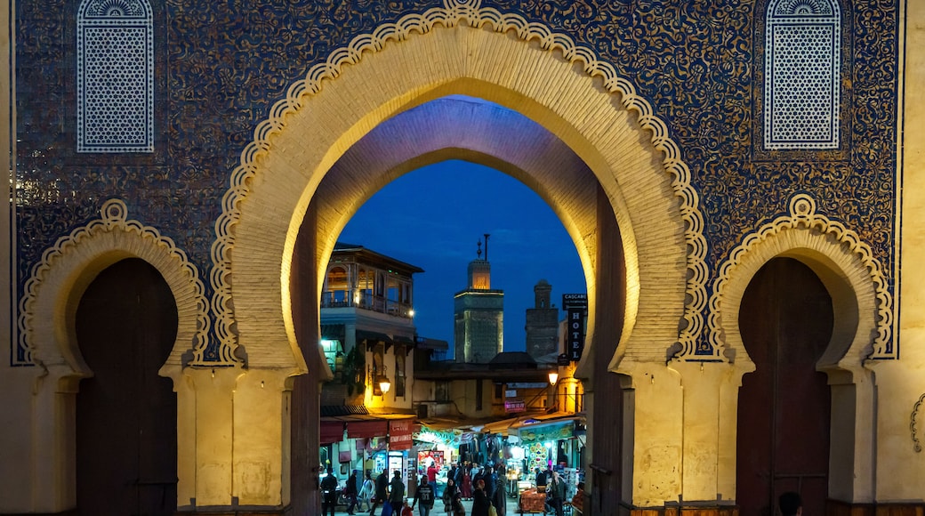 Morocco. Fez. The Bab Boujloud gate built in the 12th century.