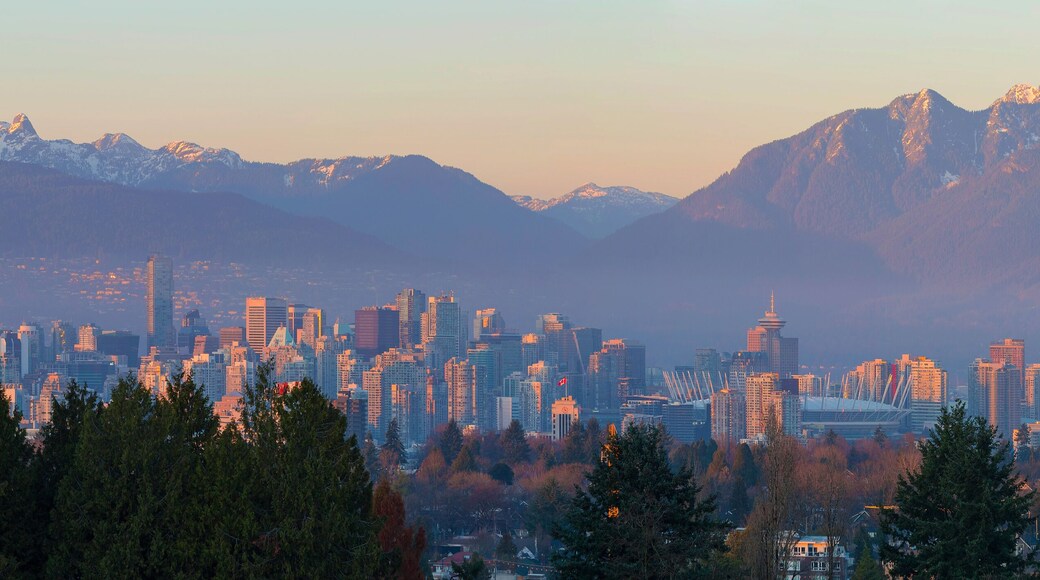 Vancouver BC Downtown Cityscape at Sunset Panorama British Columbia Canada