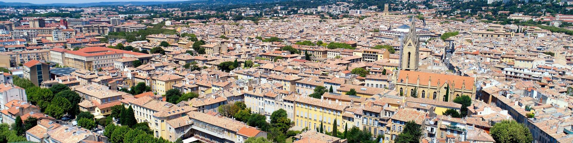 Photo aérienne du centre historique d'Aix en Provence