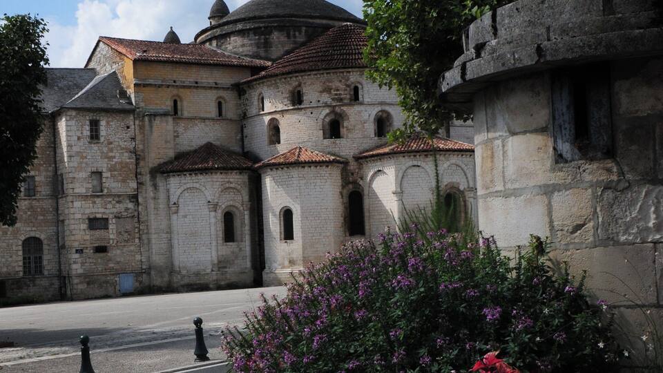 Streetview of the 12th century Roman Abbaye at Souillac