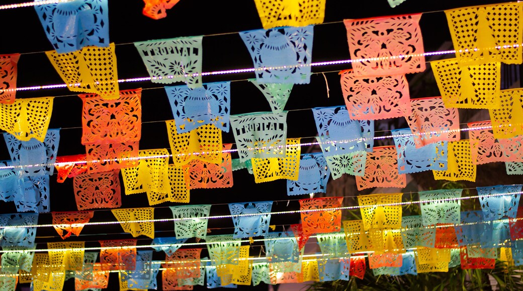 Beautiful paper decoration of the fifth avenue in Playa del Carmen