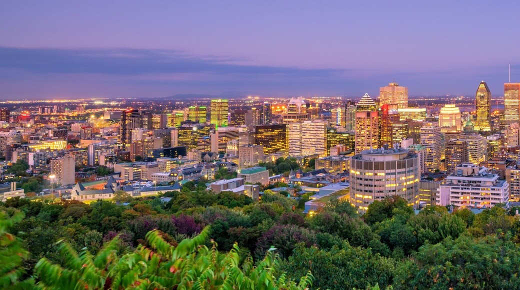Montreal from top view at sunset in Canada