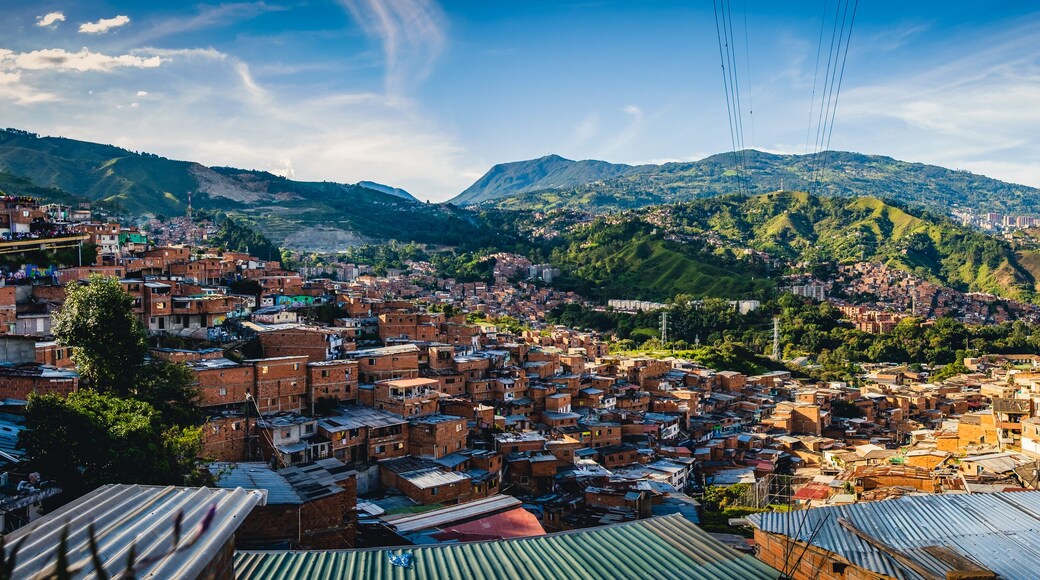 panoramic view of comuna 13 famous neighbours medellin Colombia