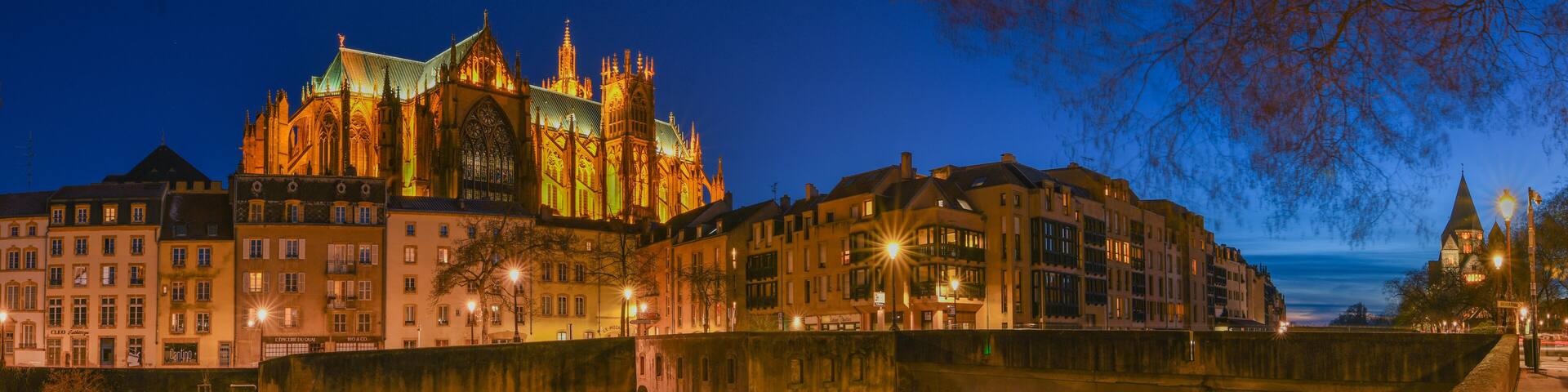 Panorama de Metz By Night - Cathédrale Saint-Etienne / Temple-Neuf