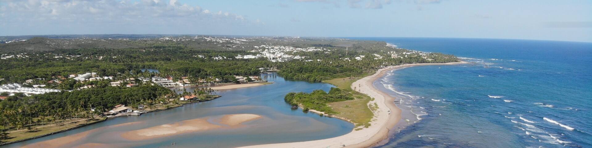 Aerial view of Buraquinho Beach, Bahia