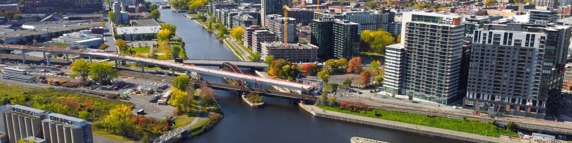 Montreal Canal Lachine and Bassin Peel in the famous Griffintown neighbourhood
