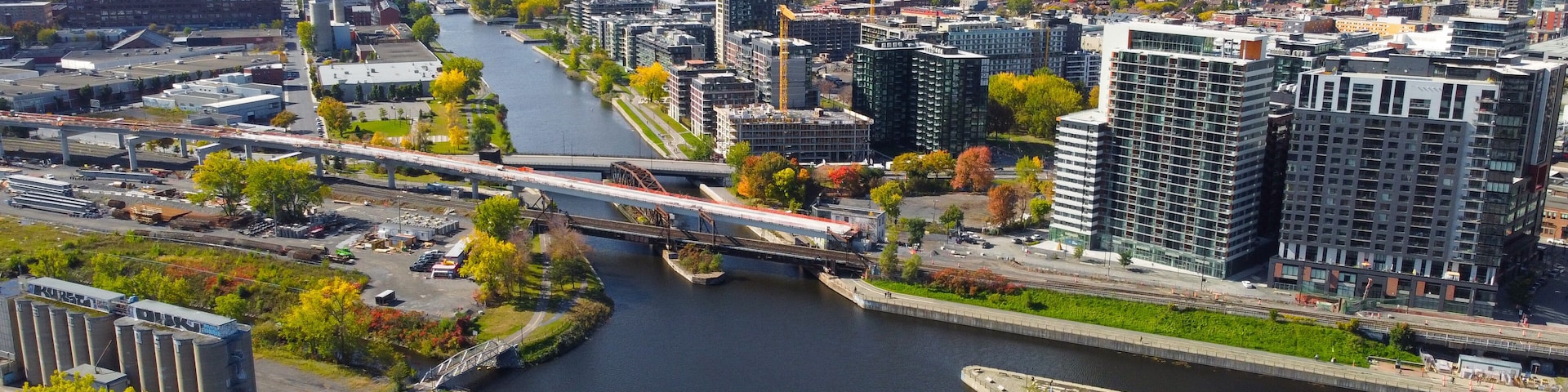 Montreal Canal Lachine and Bassin Peel in the famous Griffintown neighbourhood