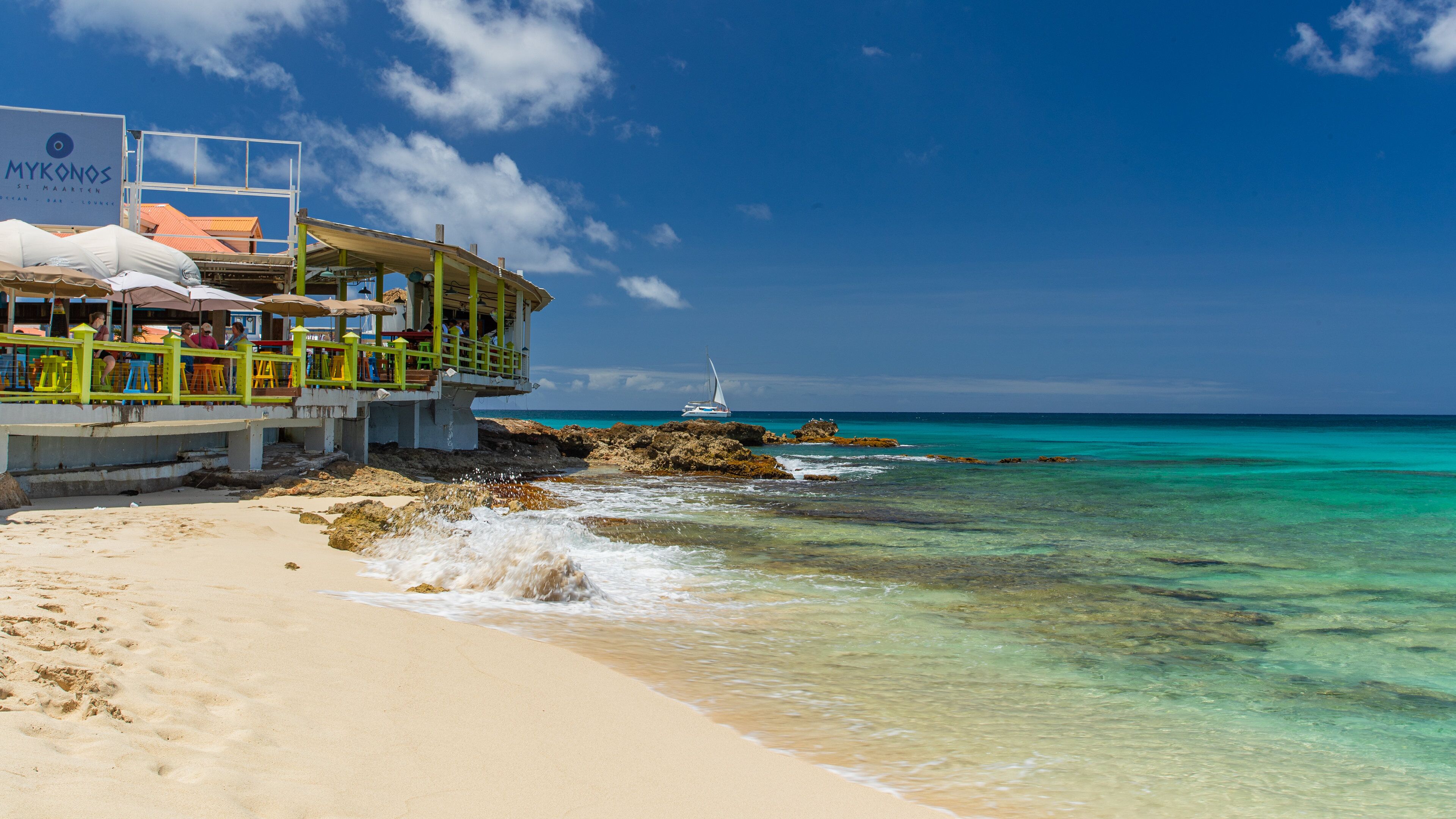 Maho showing a beach and general coastal views