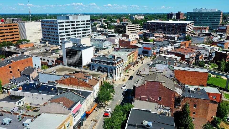 Aerial of St Catharines, Ontario, Canada