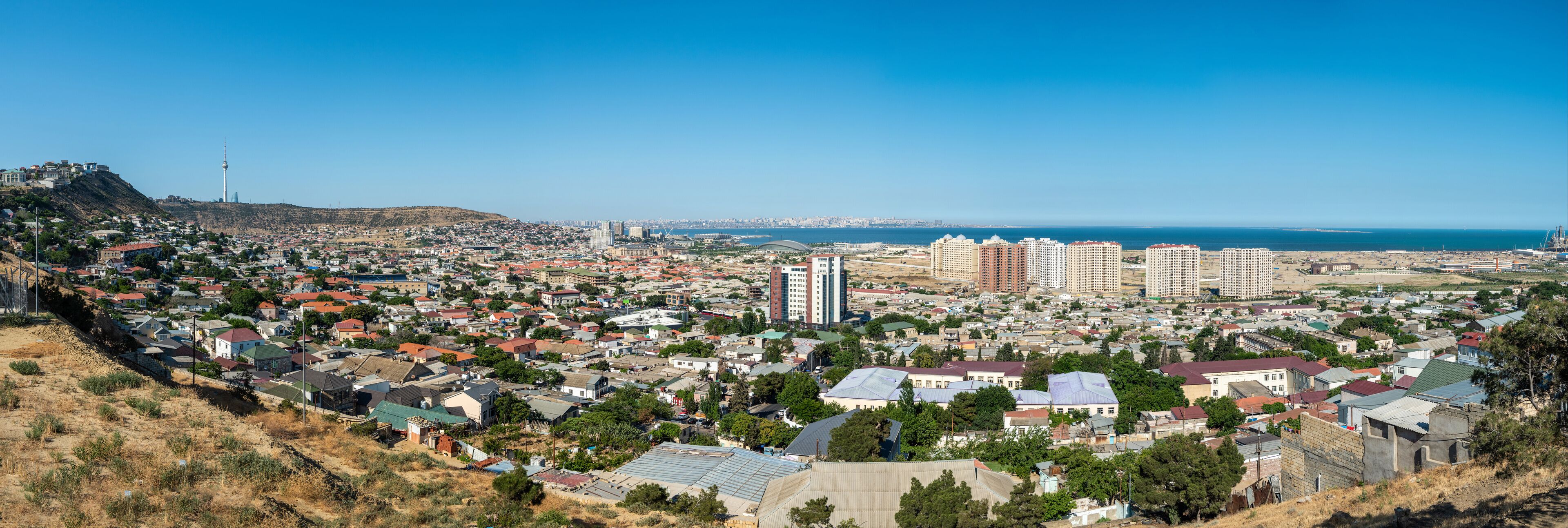 View over 20th Zone neighbourhood of Baku, Azerbaijan.