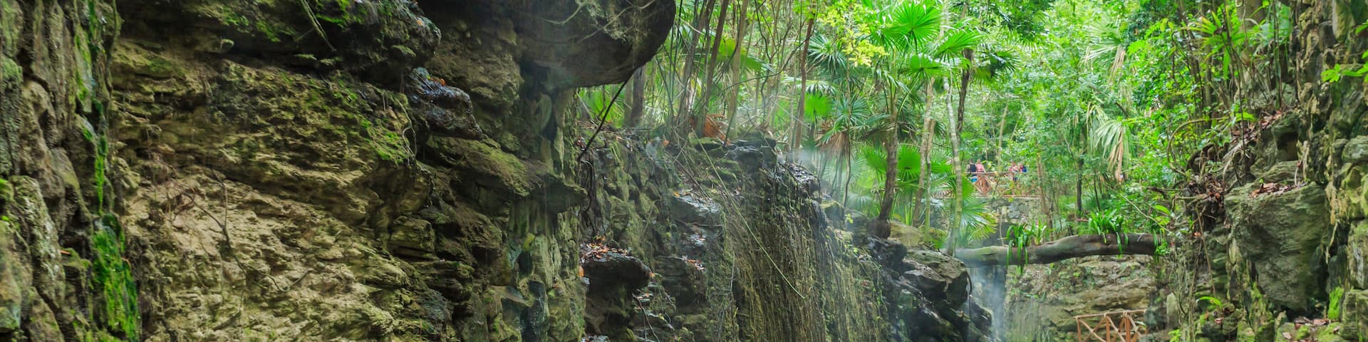 Blue river in Xcaret, Mexico
