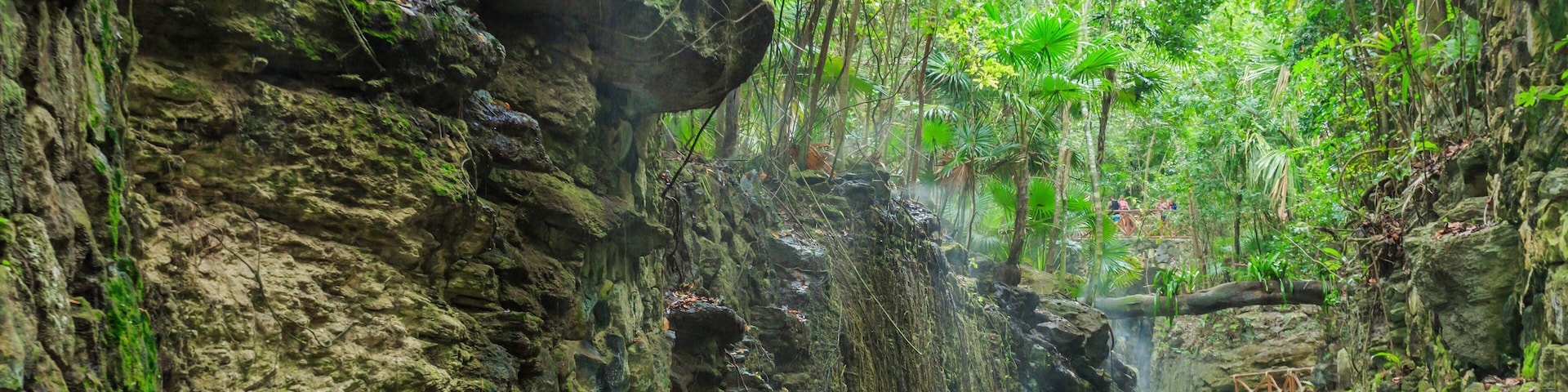 Blue river in Xcaret, Mexico