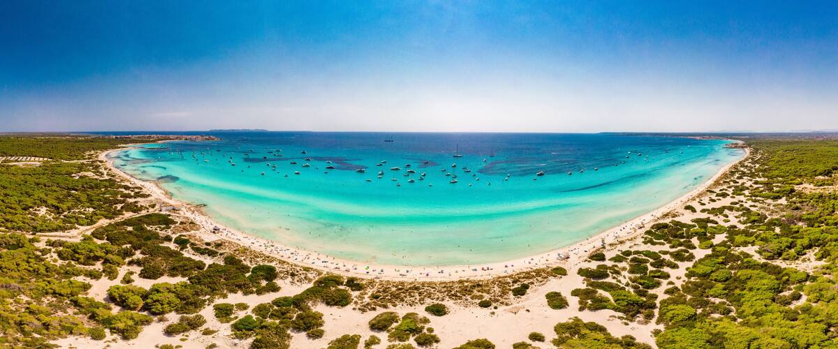 Majorca Es Trenc ses Arenes beach in Balearic Islands, Spain, July 2020
