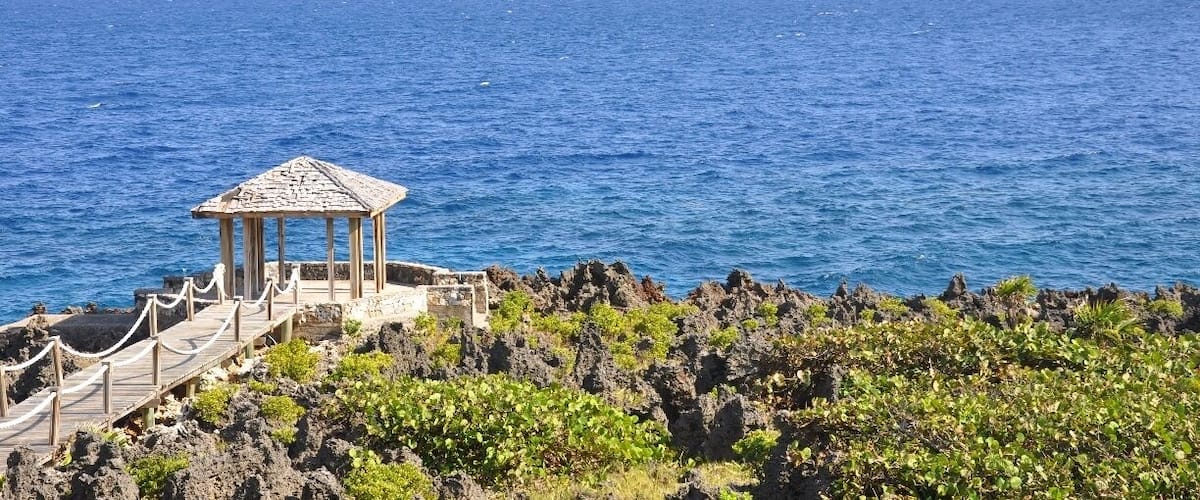 One of the gorgeous ocean-front gazebos in Turtle Crossing community on Roatan.  Talk about a view.