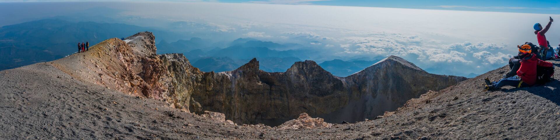 crater of the volcano pico de orizaba in mexico