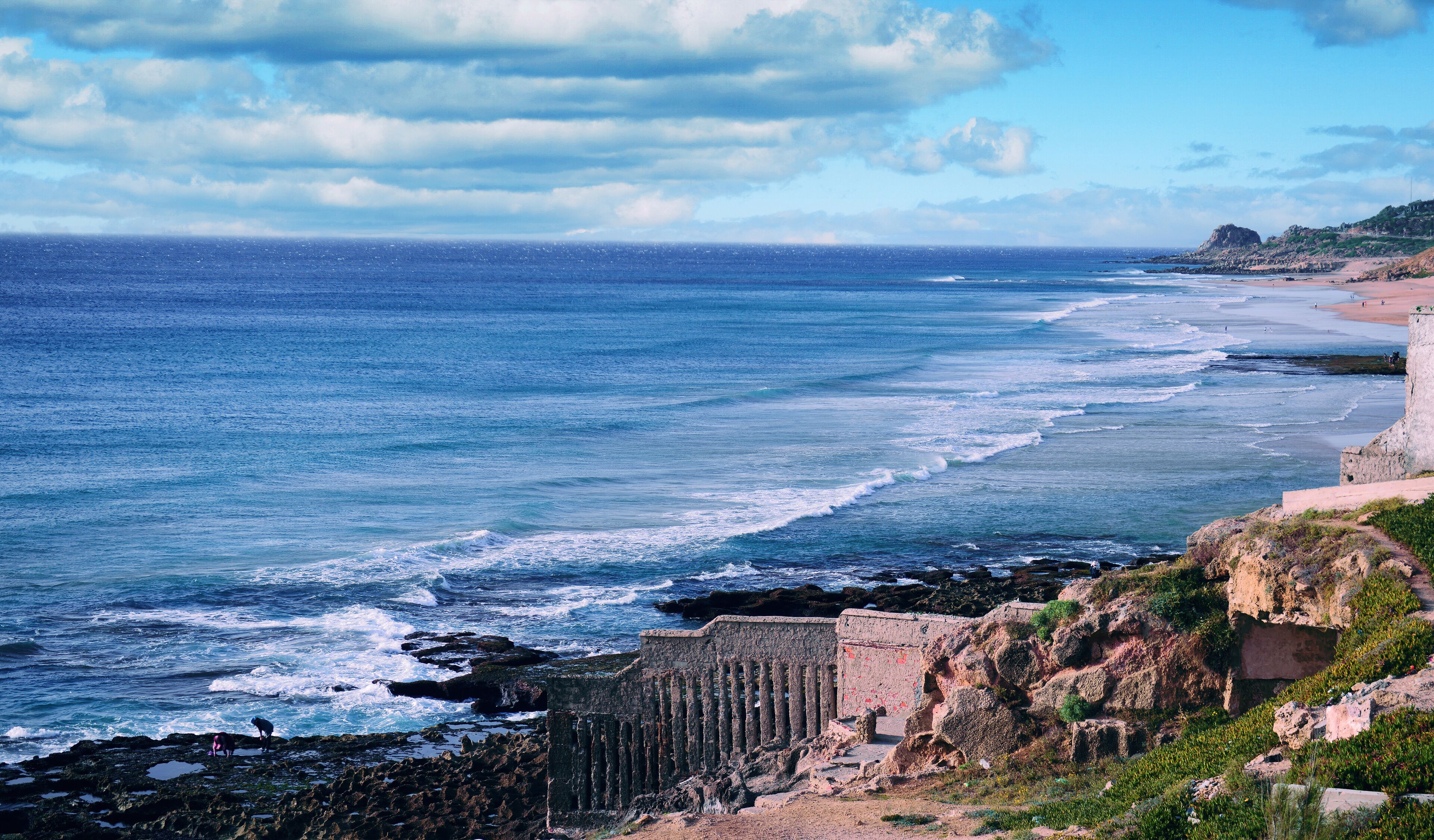 Walls of the The Caves of Hercules in Cape Spartel in Morocco. Is an archaeological cave complex near Atlantic Ocean, located west of Tangier, the popular tourist attraction.
