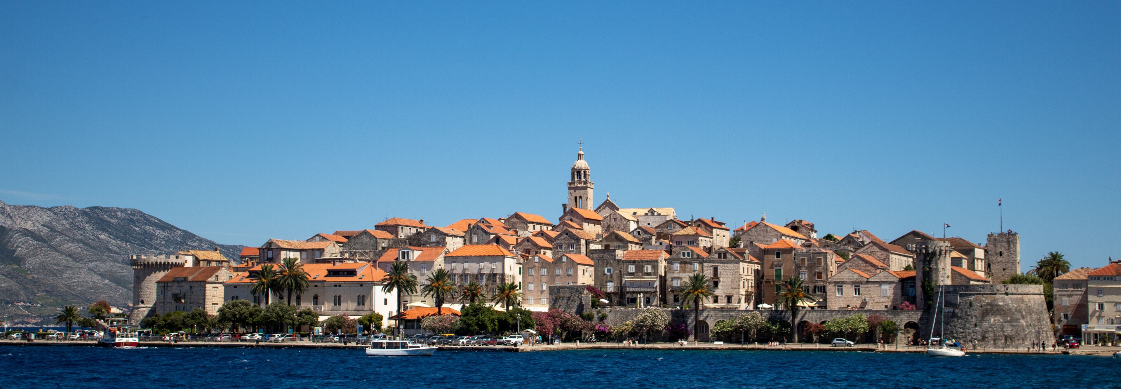 Panoramic view of old town of Korčula in Croatia