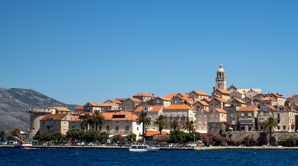 Panoramic view of old town of Korčula in Croatia