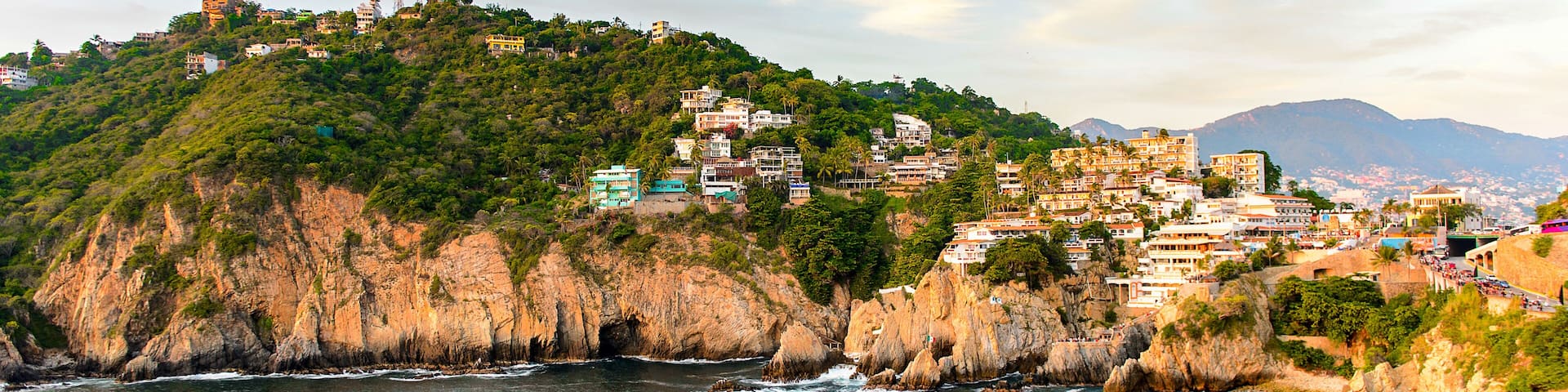 The rock La Quebrada, one of the most famous tourist attractions in Acapulco, Mexico.
