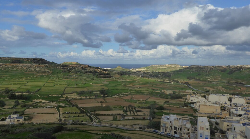 A view across the rural area northeast of the city of Victoria (Rabat) in Gozo, as seen from the walls of the citadel.