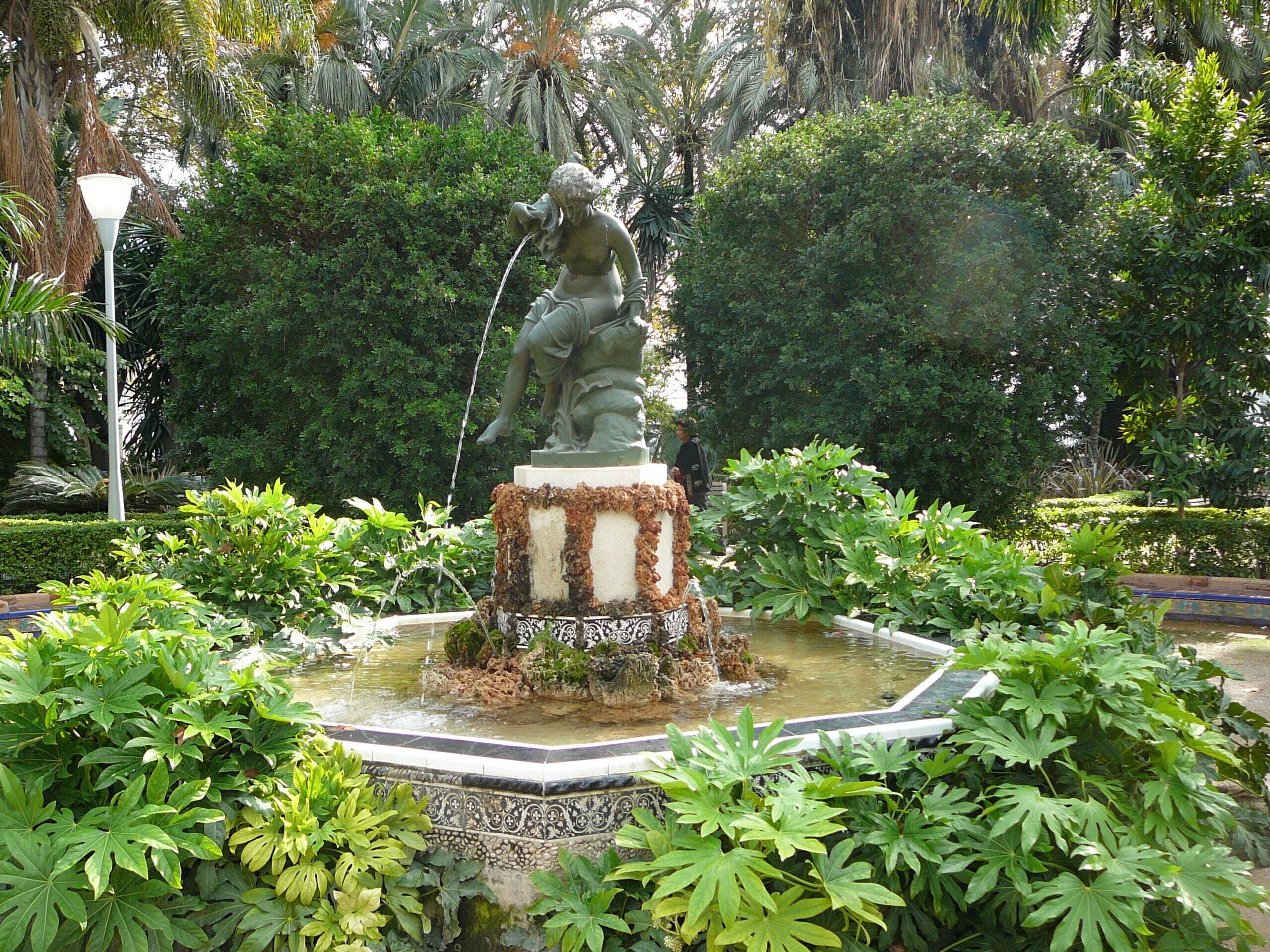 Fountain in Parque de Málaga, Málaga, Spain