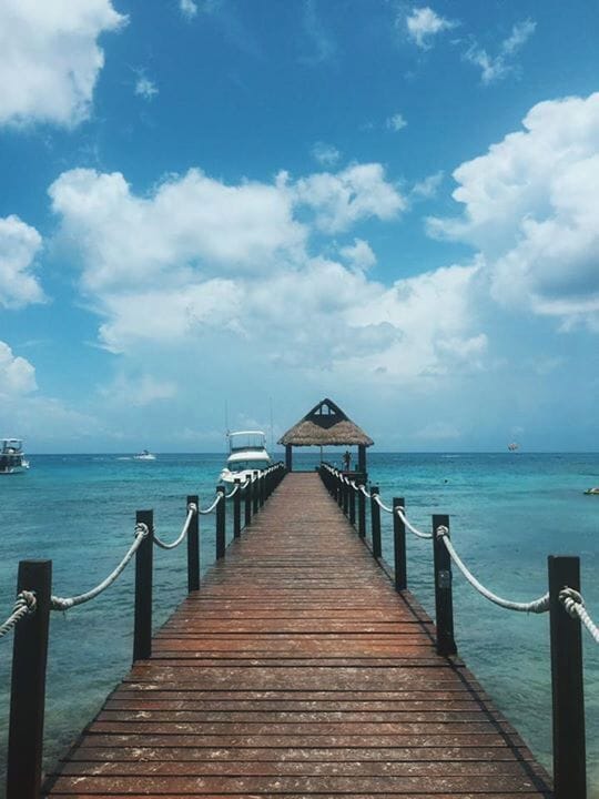 The water here was amazing. We also rented these scooters and we rode around the entire island.
